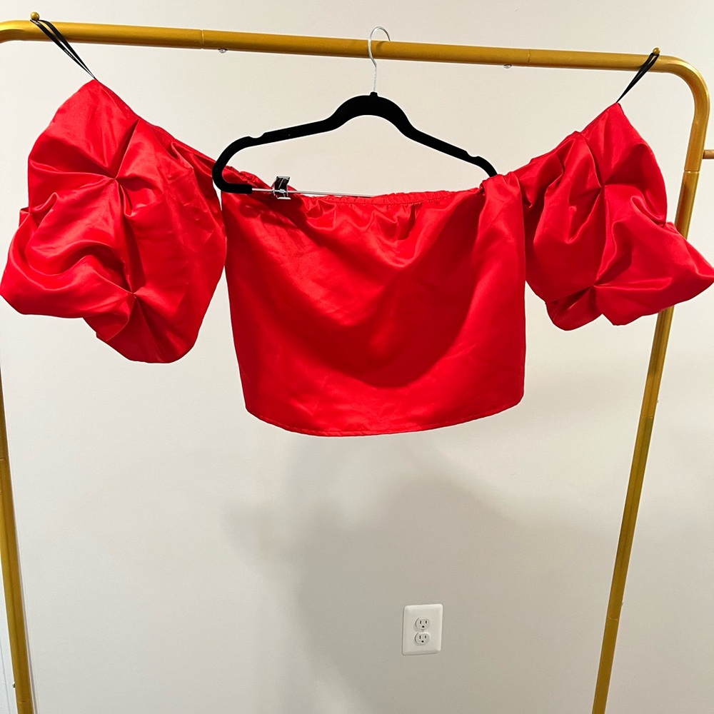 Satin off shoulder top